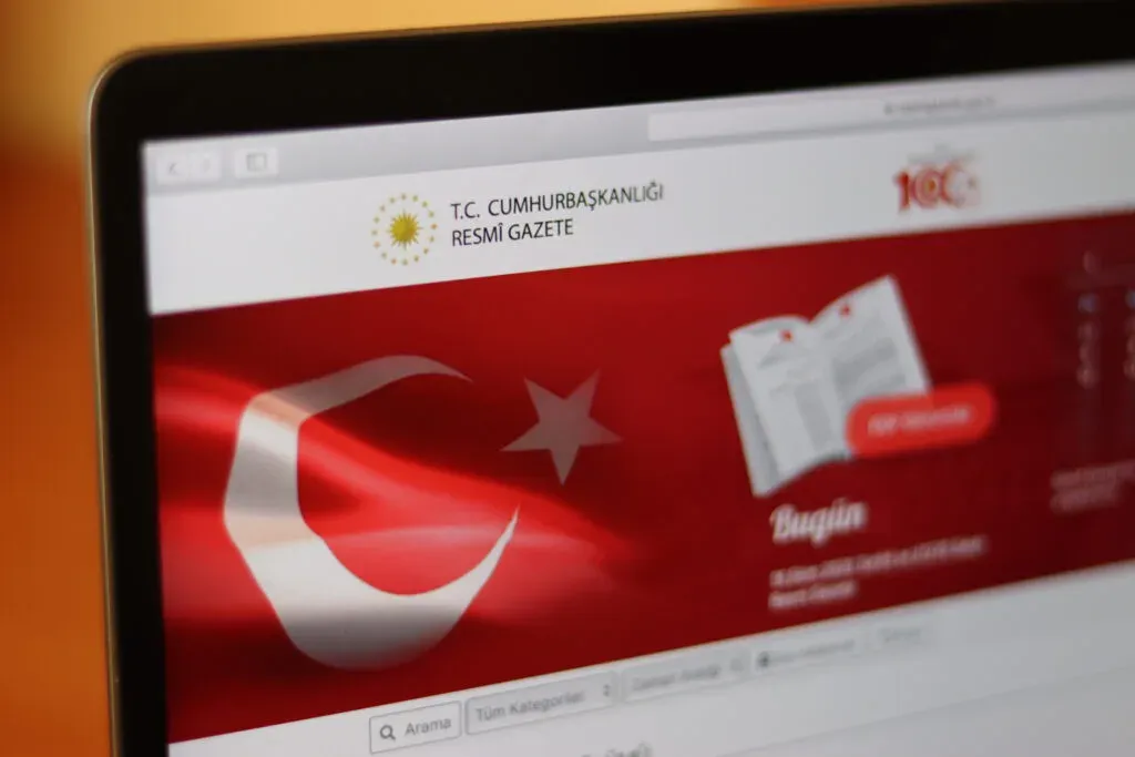 The Turkish Official Gazette, where changes to the law are published