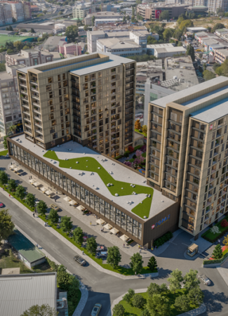 Project with a large social area close to the metro in Topkapı 3